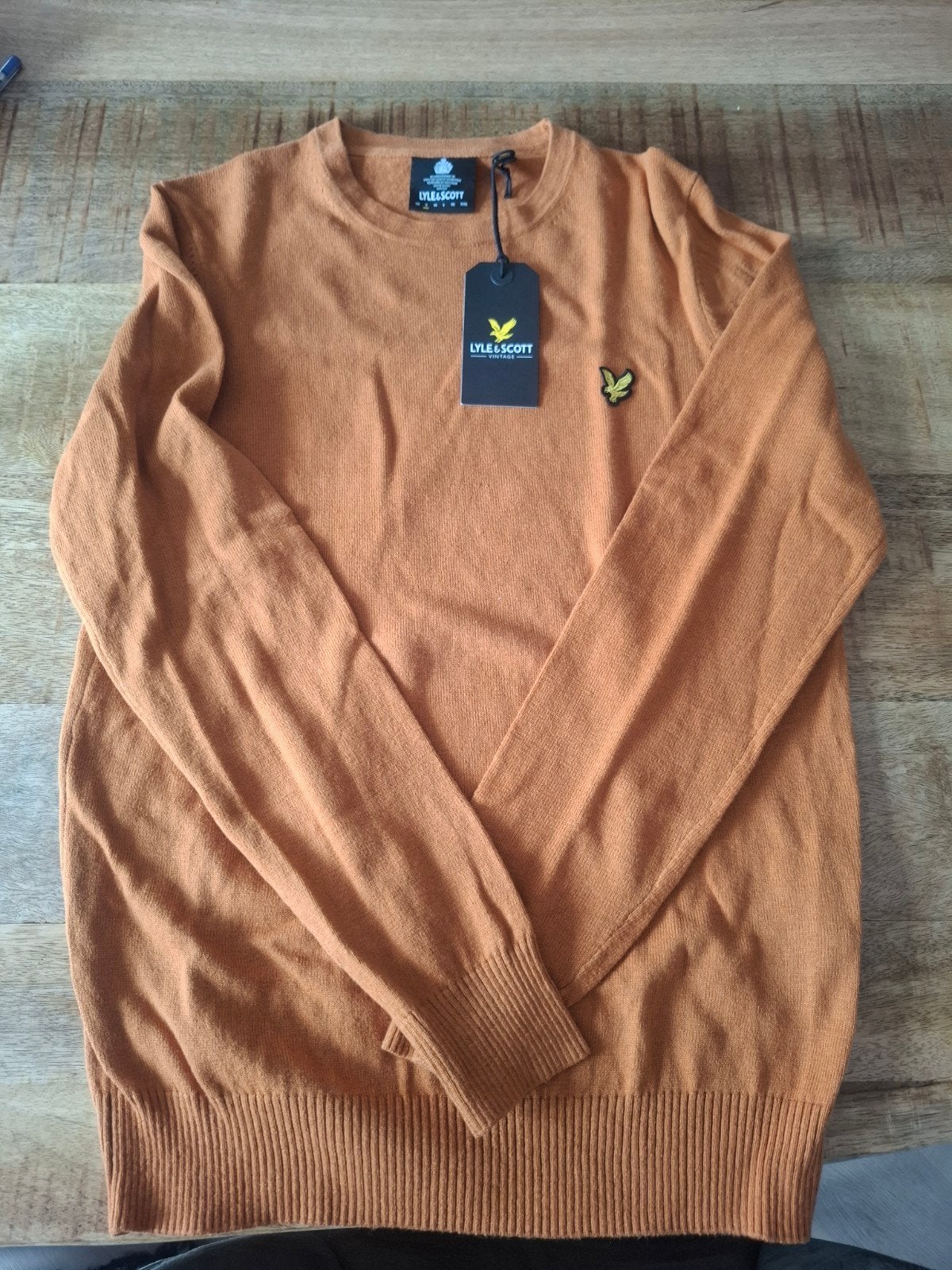 Lyle & Scott Cotton Merino Crew Jumper - Cider Brown, Ophalen, Bruin, Nieuw, Lyle & Scott