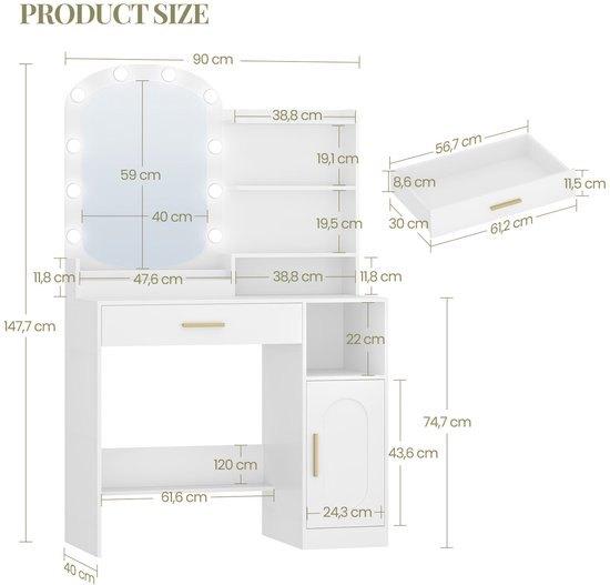 Kaptafel – Make-uptafel – Schminktafel – Visagiekast, Corvance B.V., Verzenden, Nieuw, Corvancebol@gmail.com