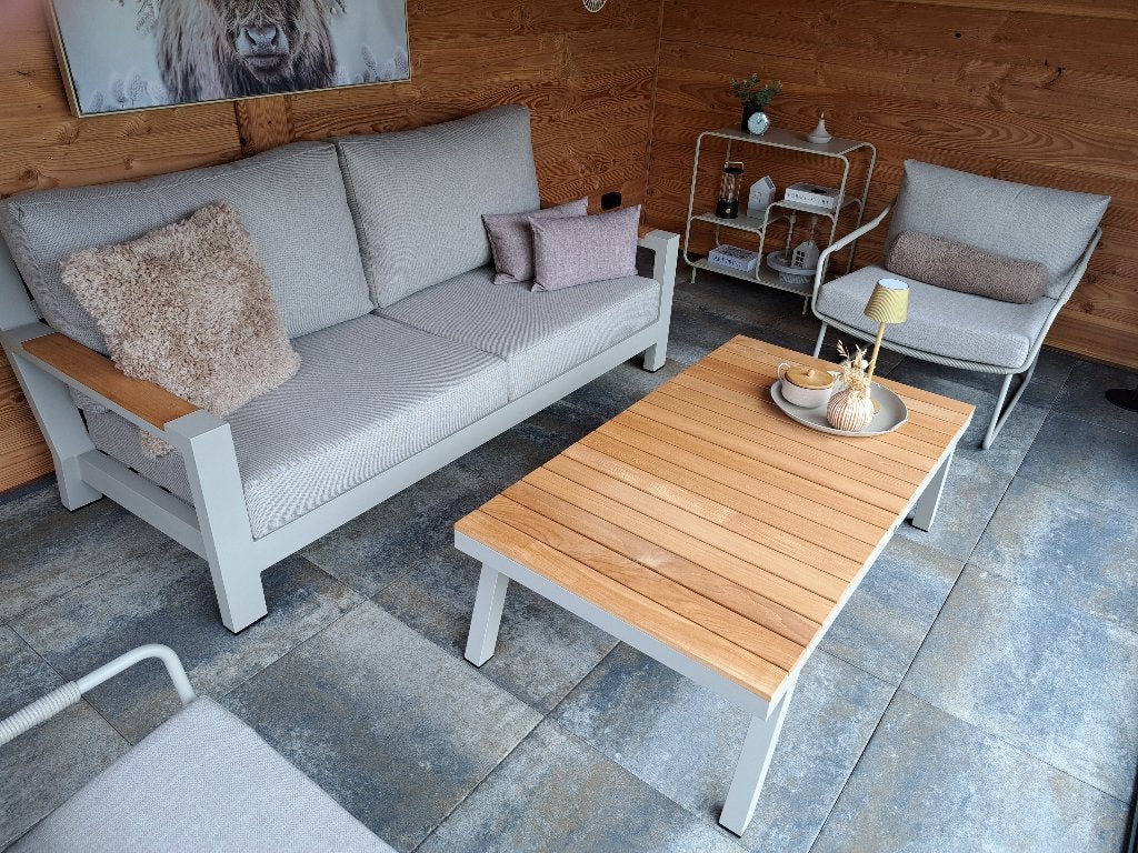 Complete Yoi loungeset (kleur beige), Tuin en Terras, Tuinsets en Loungesets, Ophalen, 5 zitplaatsen, Aluminium, Loungeset