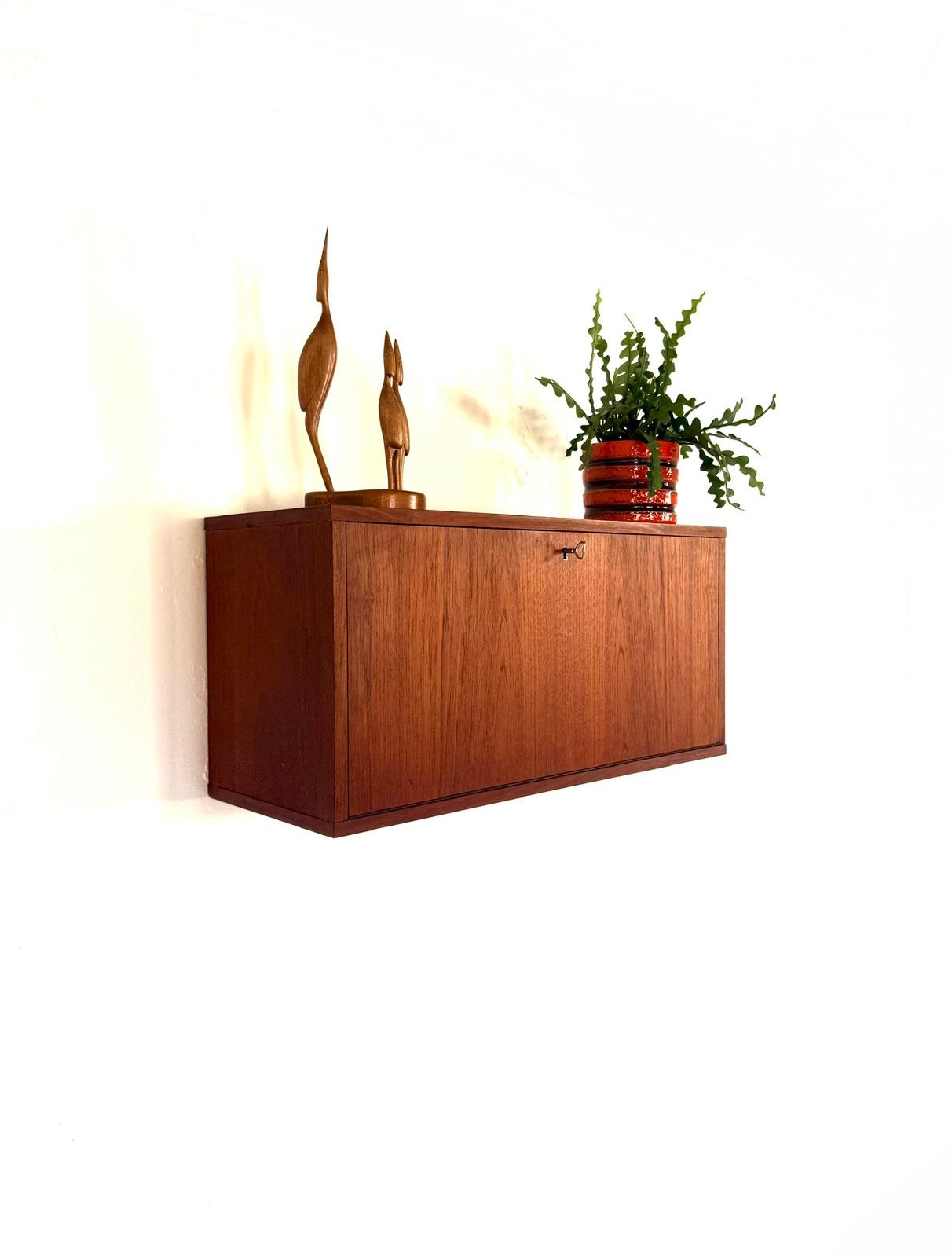Vintage Deense teakhouten wandkast ‘60, Huis en Inrichting, Kasten | Wandmeubels, Teakhout, Met deur(en), Ophalen of Verzenden