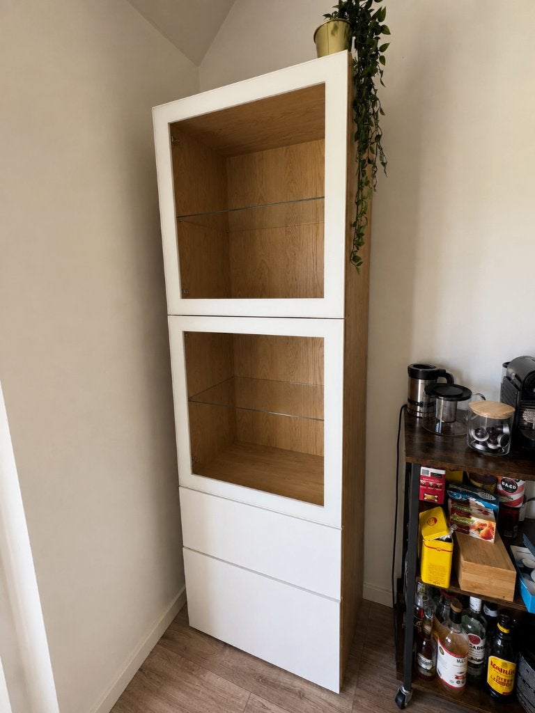 Besta kast Ikea opbergcombinatie met glazen deuren, Ophalen, Gebruikt, 50 tot 100 cm, 150 tot 200 cm