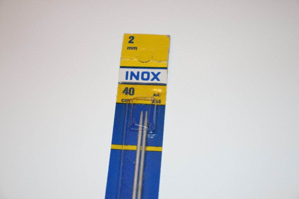 Inox breinaalden met dubbele punt - 40cm / 2mm #3482, Hobby en Vrije tijd, Ophalen of Verzenden, Nieuw, Breien, Naald