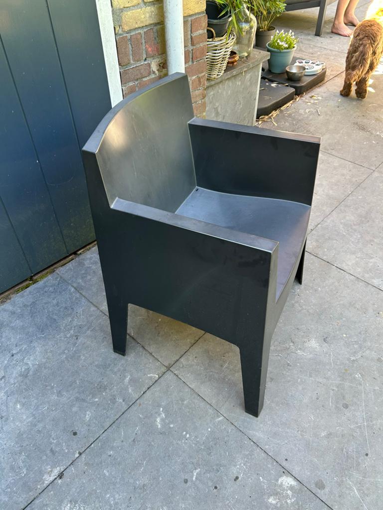 Tuinstoel 4x Philippe Starck - Stapelbaar zwart, Tuin en Terras, Tuinstoelen, Ophalen, Gebruikt, Kunststof