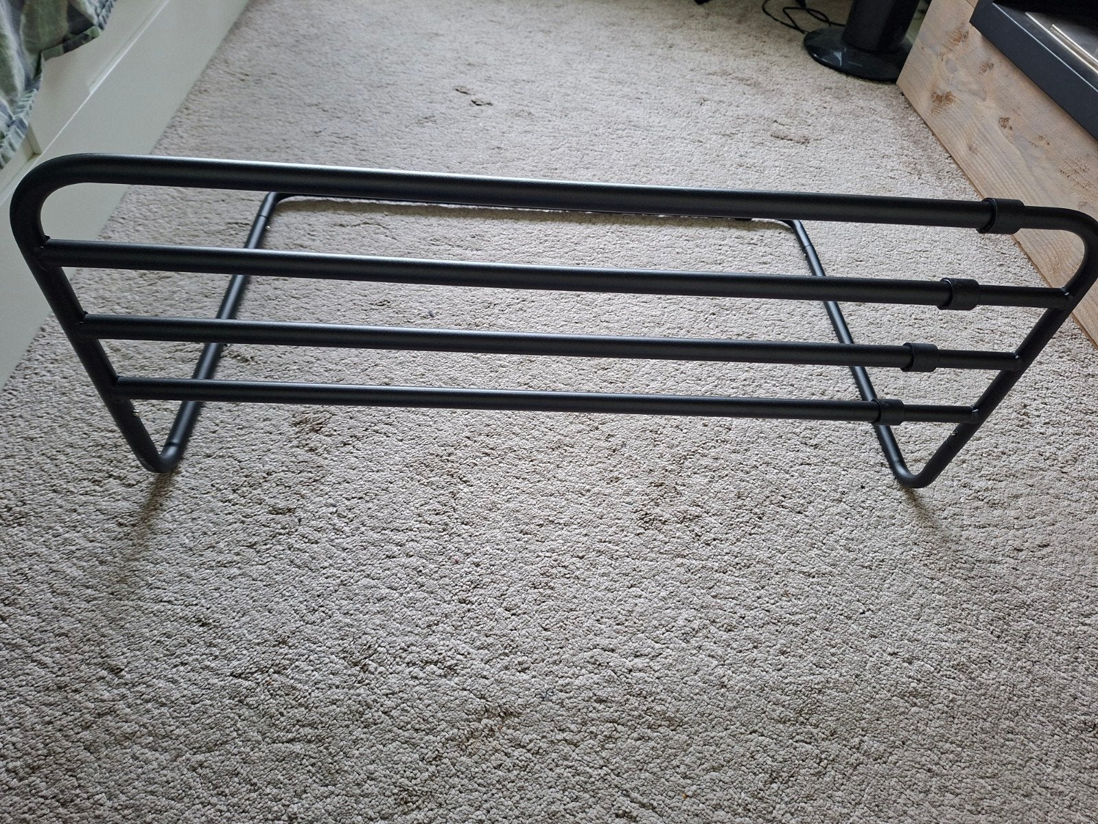 2x Zwart metalen bedrek, uitschuifbaar, Ophalen, Gebruikt, 160 tot 180 cm, 70 tot 85 cm