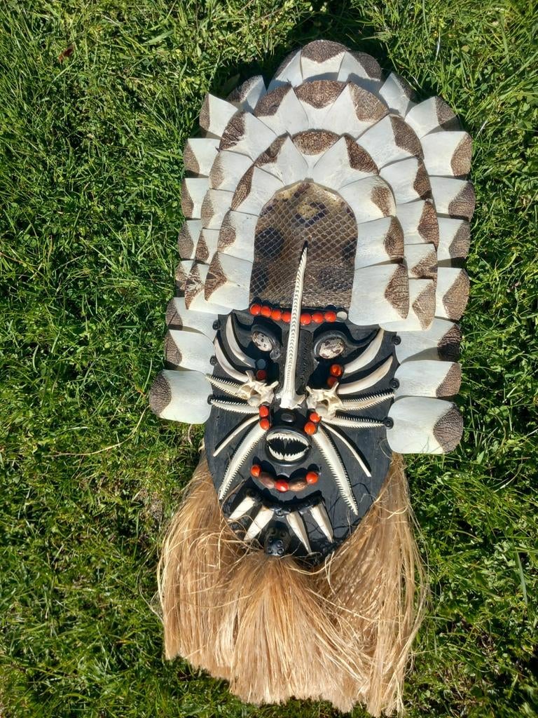 Uniek Amazone masker met natuurlijke materialen, Ophalen of Verzenden