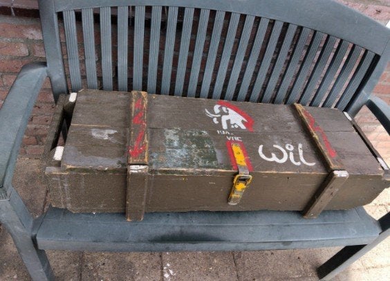 Vintage Militaire Houten Kist - Legerkist, Ophalen, Landmacht, Nederland, Kist of Geocache