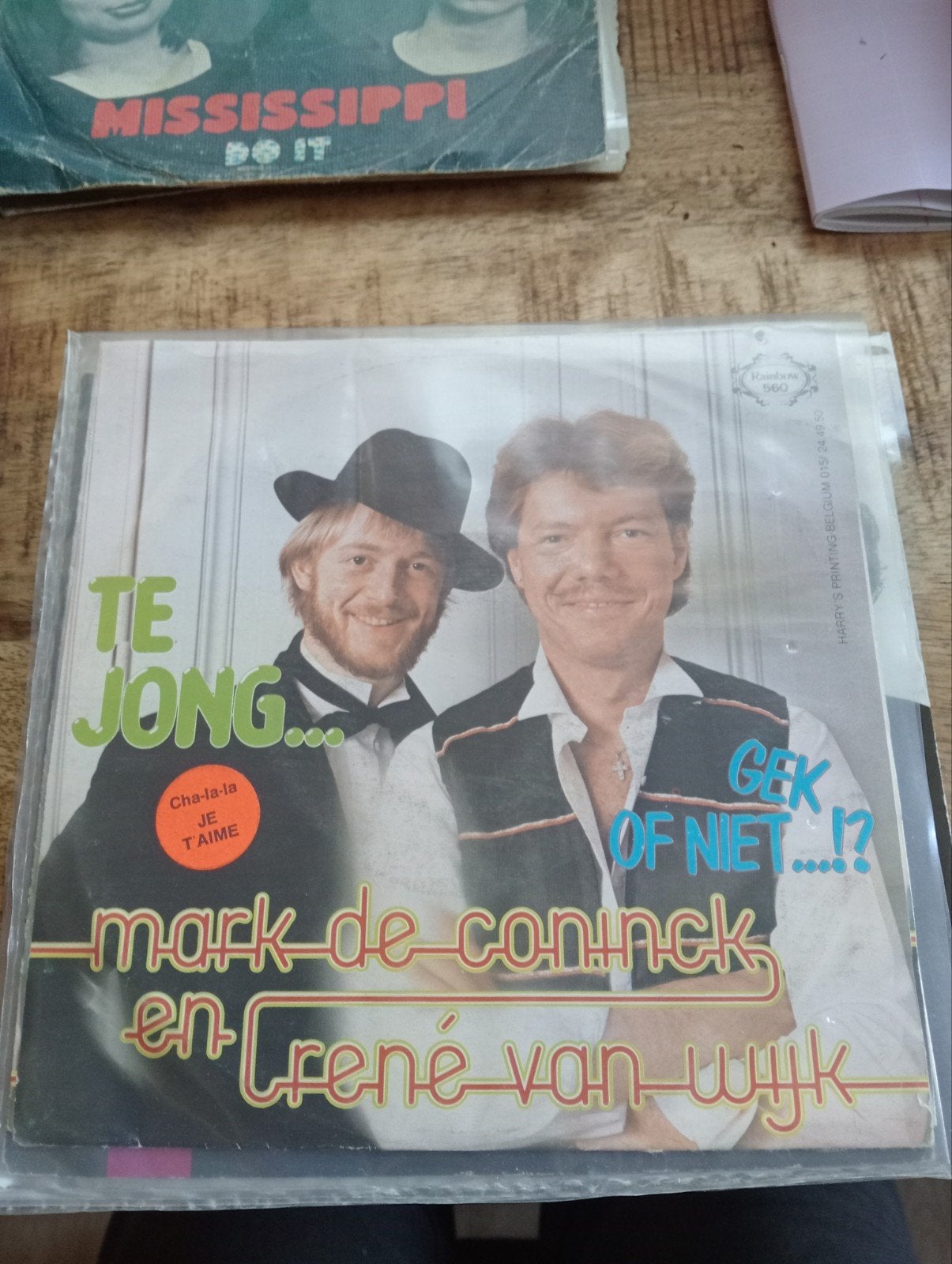 mark de coninck - rene van Wijck - te jong, Ophalen of Verzenden, Zo goed als nieuw, Overige formaten, Levenslied of Smartlap