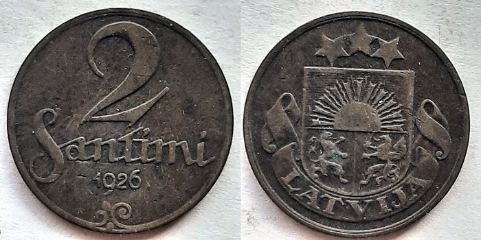 Letland 2 Santimi 1926, Verzenden, Overige landen
