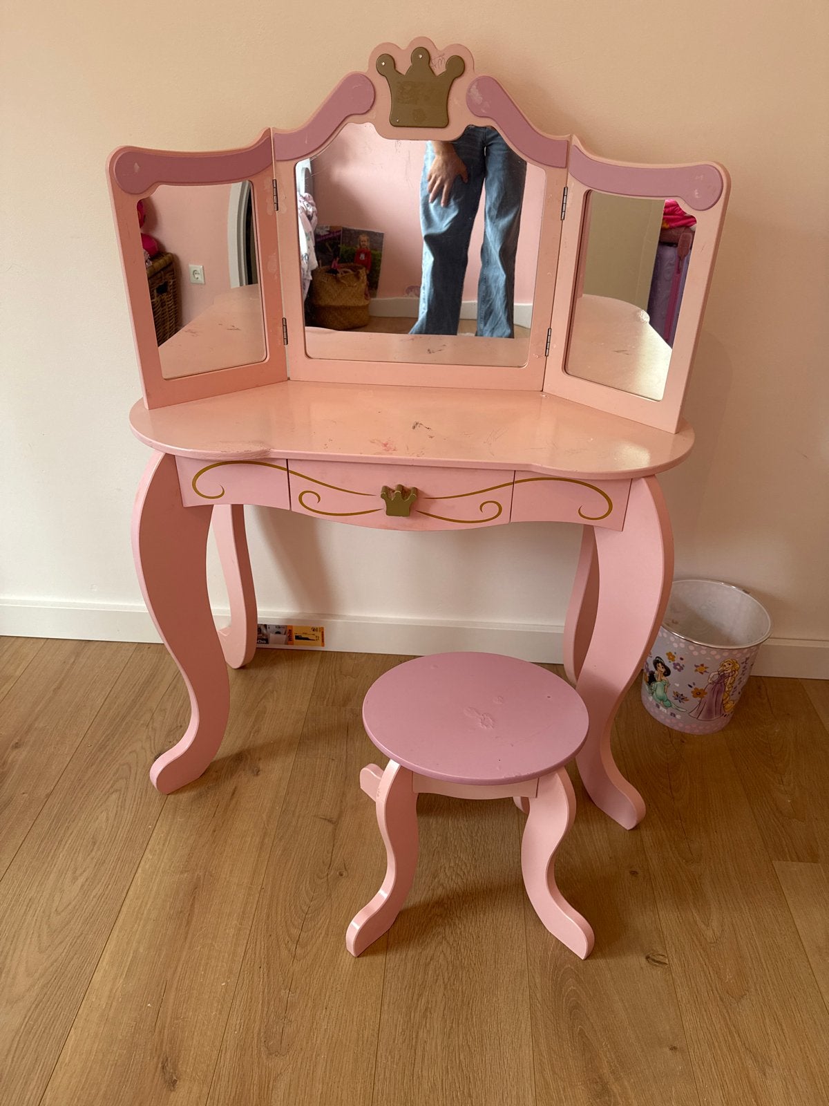 Prinsessen kaptafel met krukje - Roze, Ophalen, Gebruikt, Overige typen