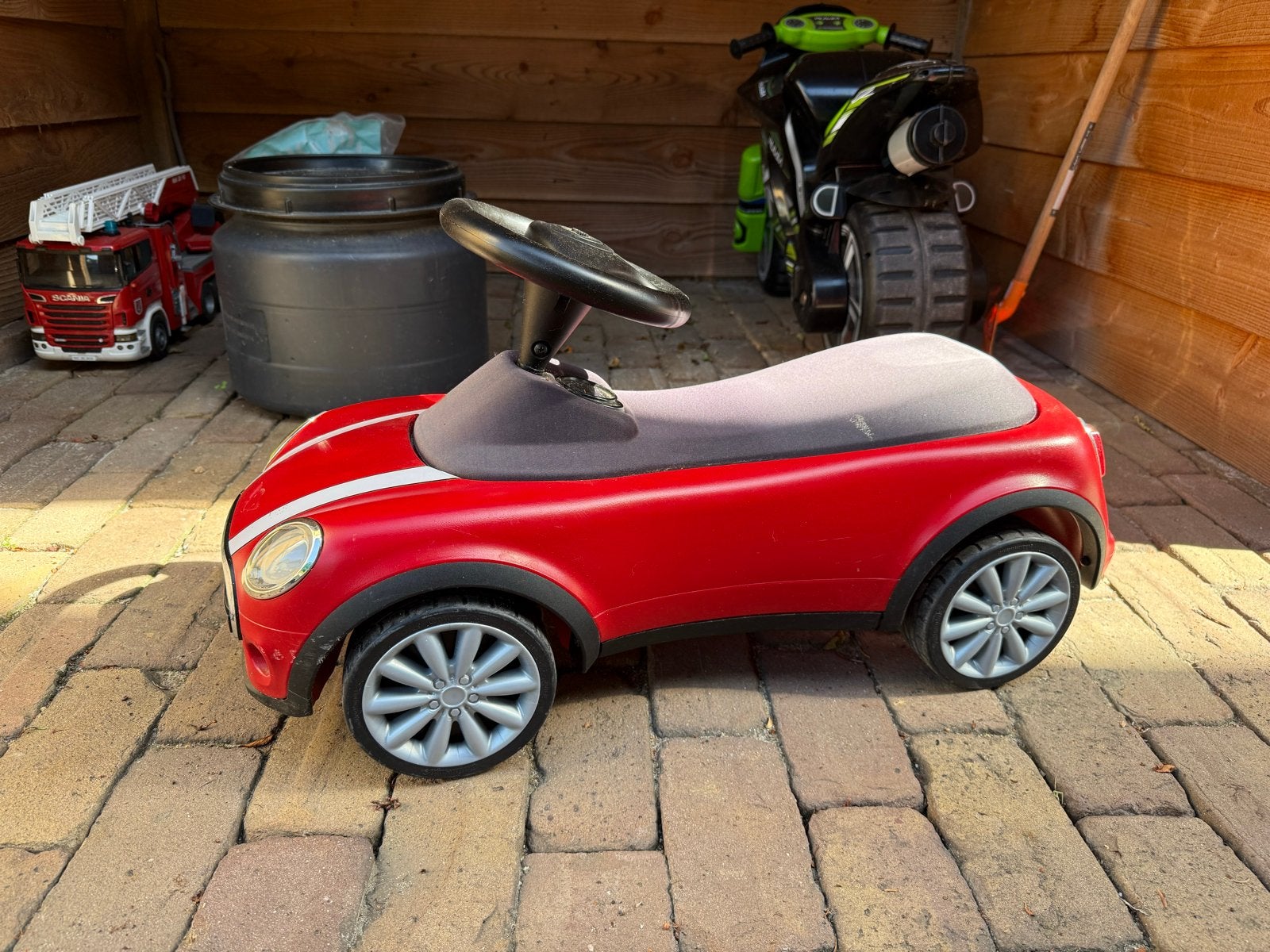 Mini loopauto - Rood met witte strepen, Ophalen of Verzenden, Gebruikt, Loopvoertuig