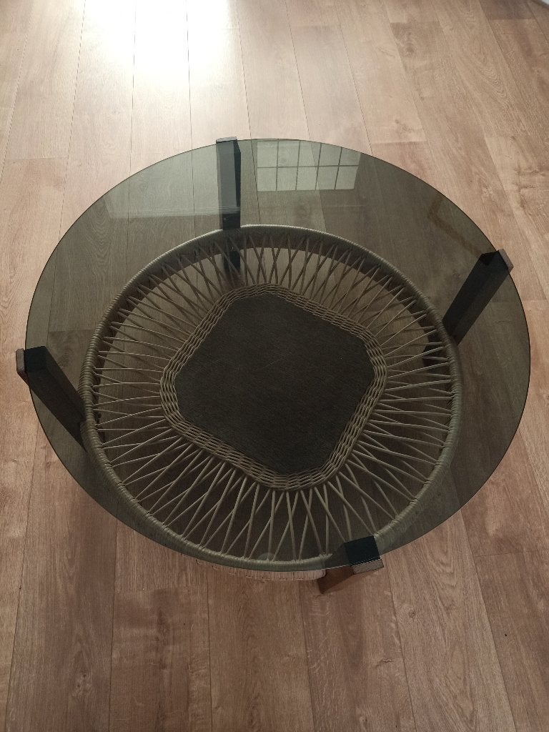 Salontafel, Huis en Inrichting, Tafels | Salontafels, Ophalen, Gebruikt, 50 tot 100 cm, Glas