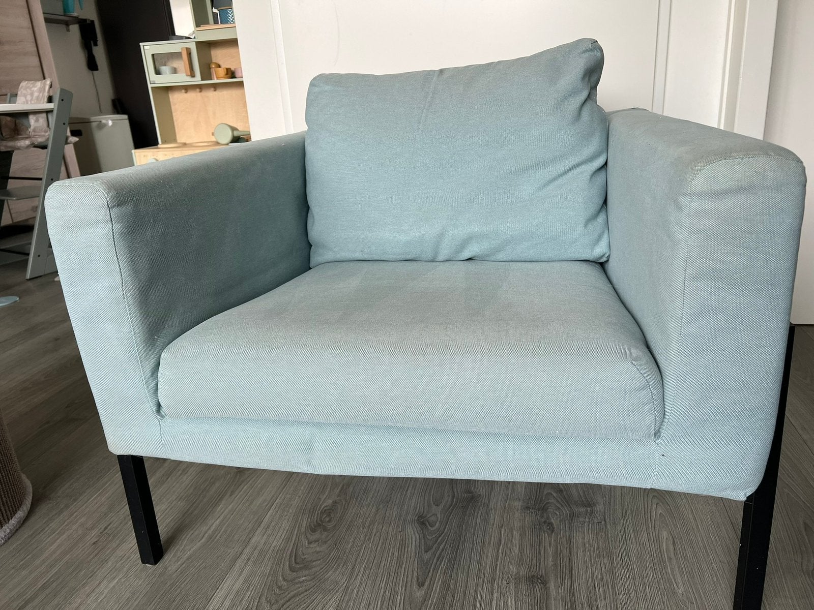 Ikea KOARP stoel blauw, Ophalen, Gebruikt, 75 tot 100 cm, 75 tot 100 cm