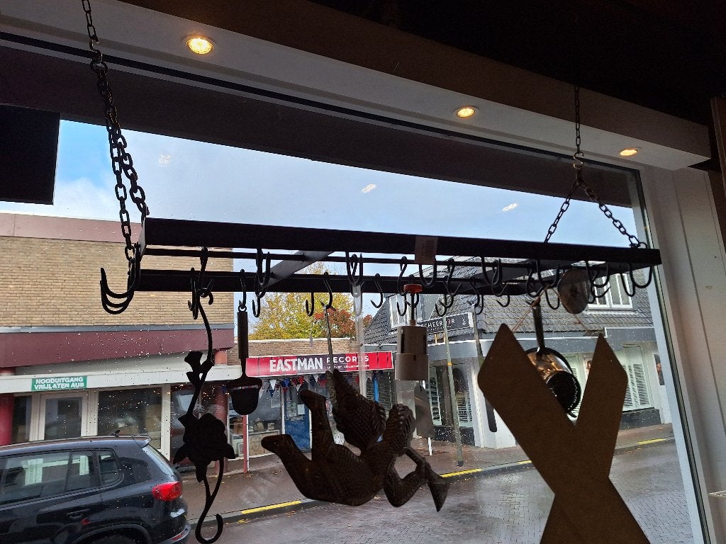Prachtig metalen potten en pannen rek nieuw uit de doos, Ophalen, Overige typen, Onbekend, Nieuw