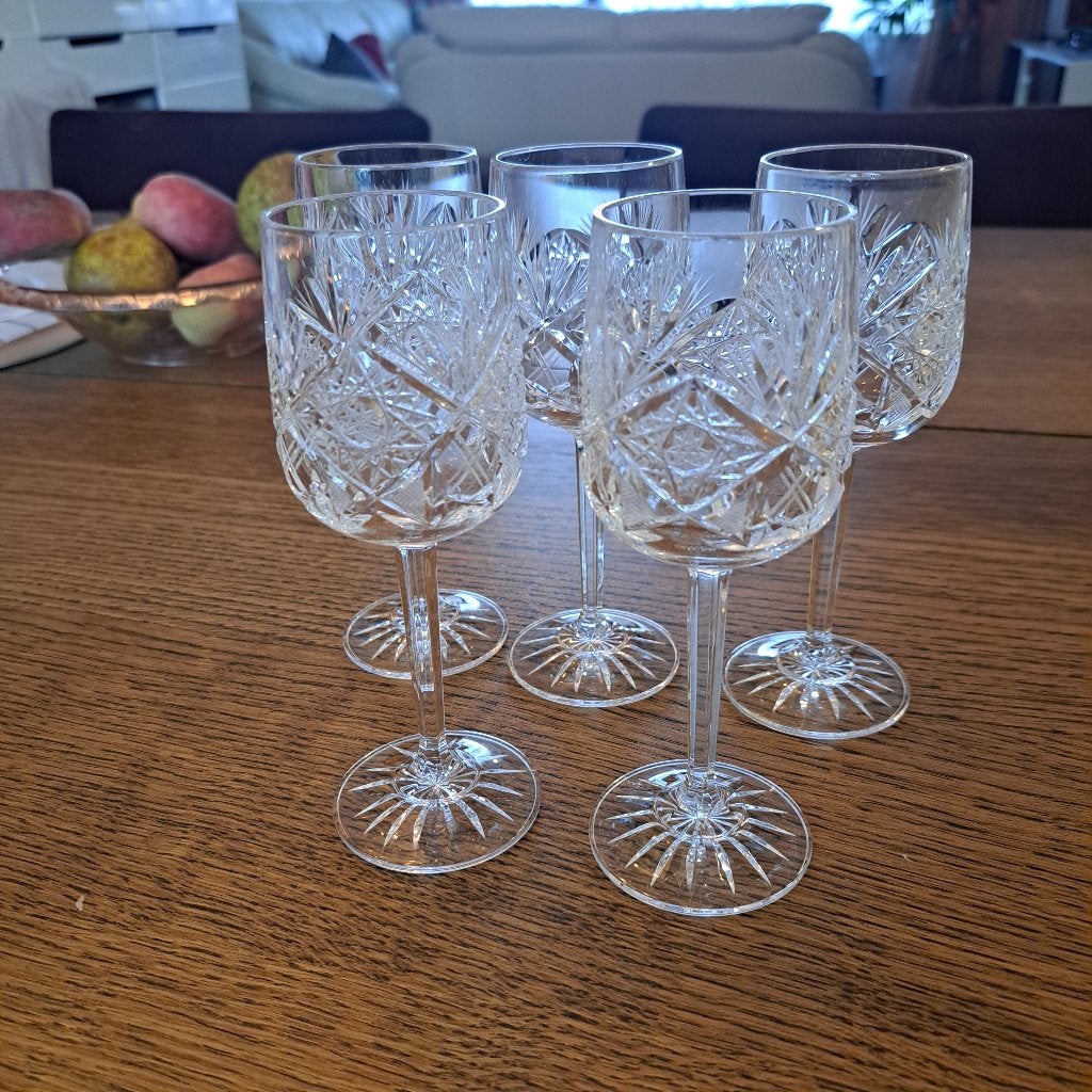 5 kristaglazen, Verzamelen, Ophalen of Verzenden, Zo goed als nieuw, Overige typen
