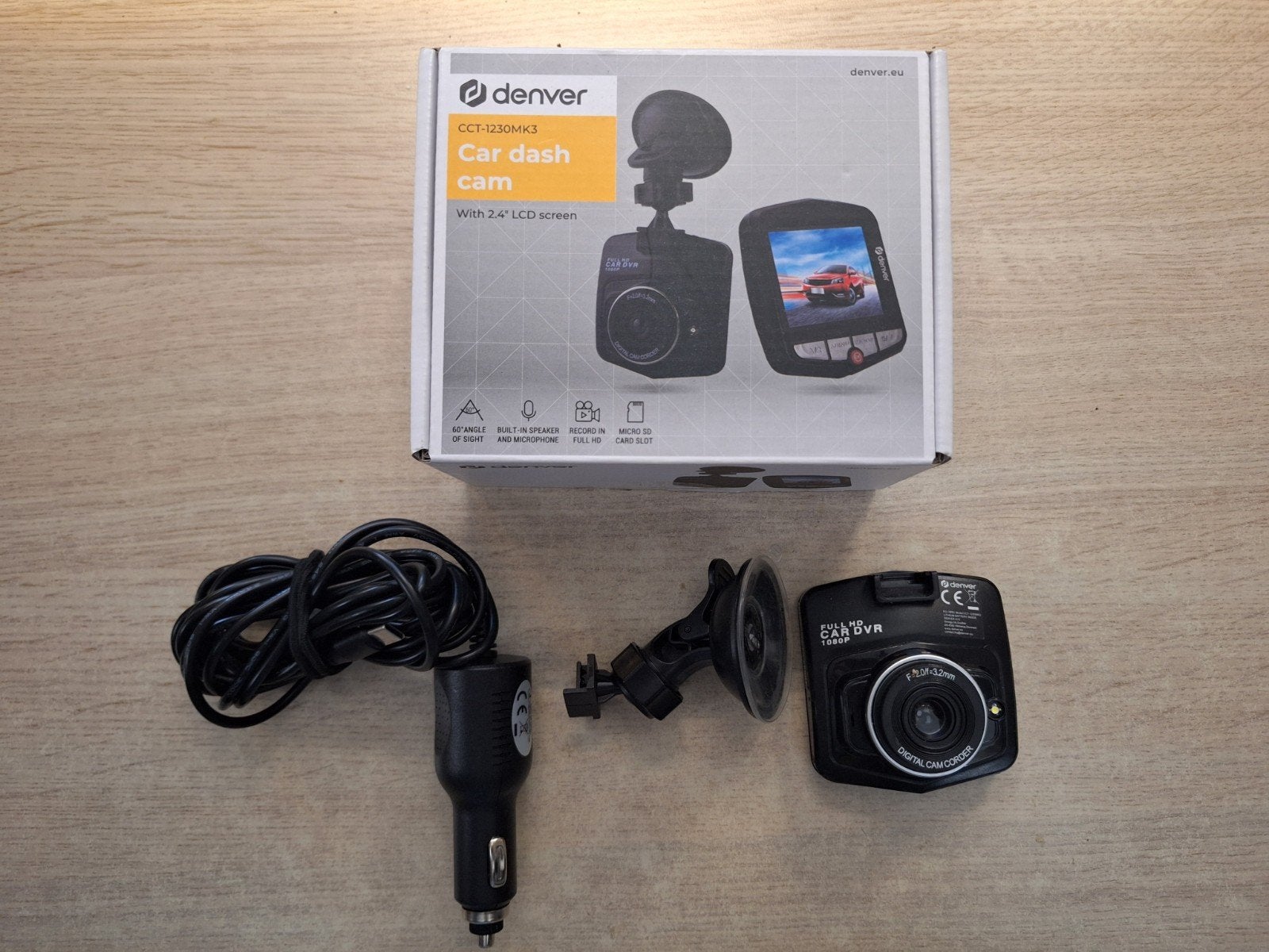 Denver CCT-1230MK3 Car Dash Cam Full HD, Ophalen, Gebruikt