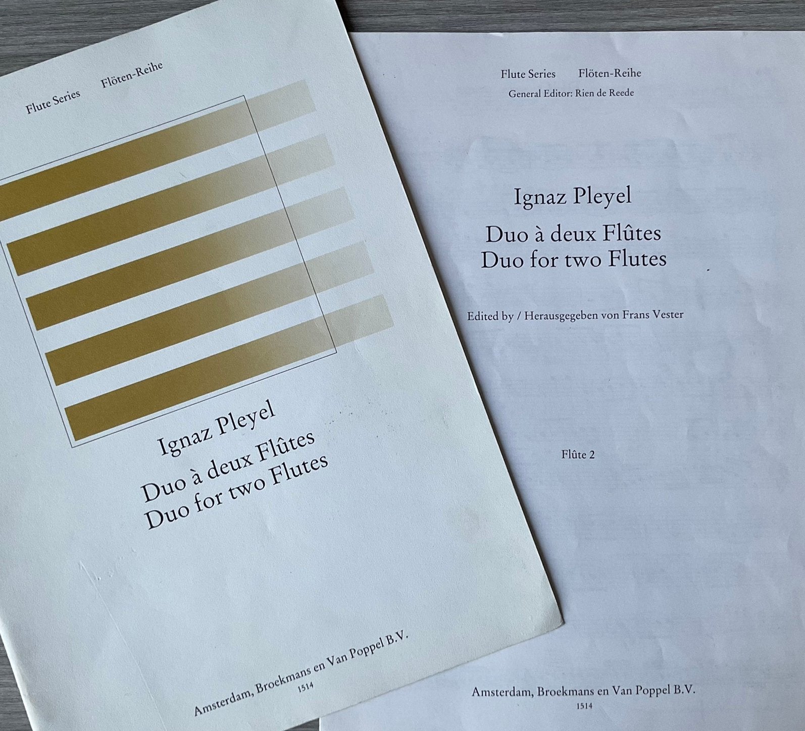 Ignaz Pleyel Duo for two Flutes/twee dwarsfluiten, Ophalen of Verzenden, Gebruikt