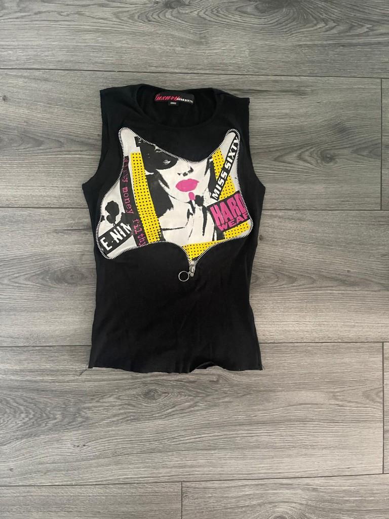 Miss Sixty Luxury black sleeveless tanktop, Ophalen of Verzenden, Gedragen, Zwart