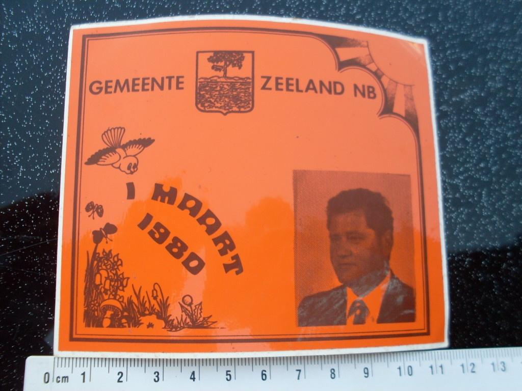 sticker gemeente plaats zeeland 1980 logo embleem, Verzenden, Zo goed als nieuw, Overige typen