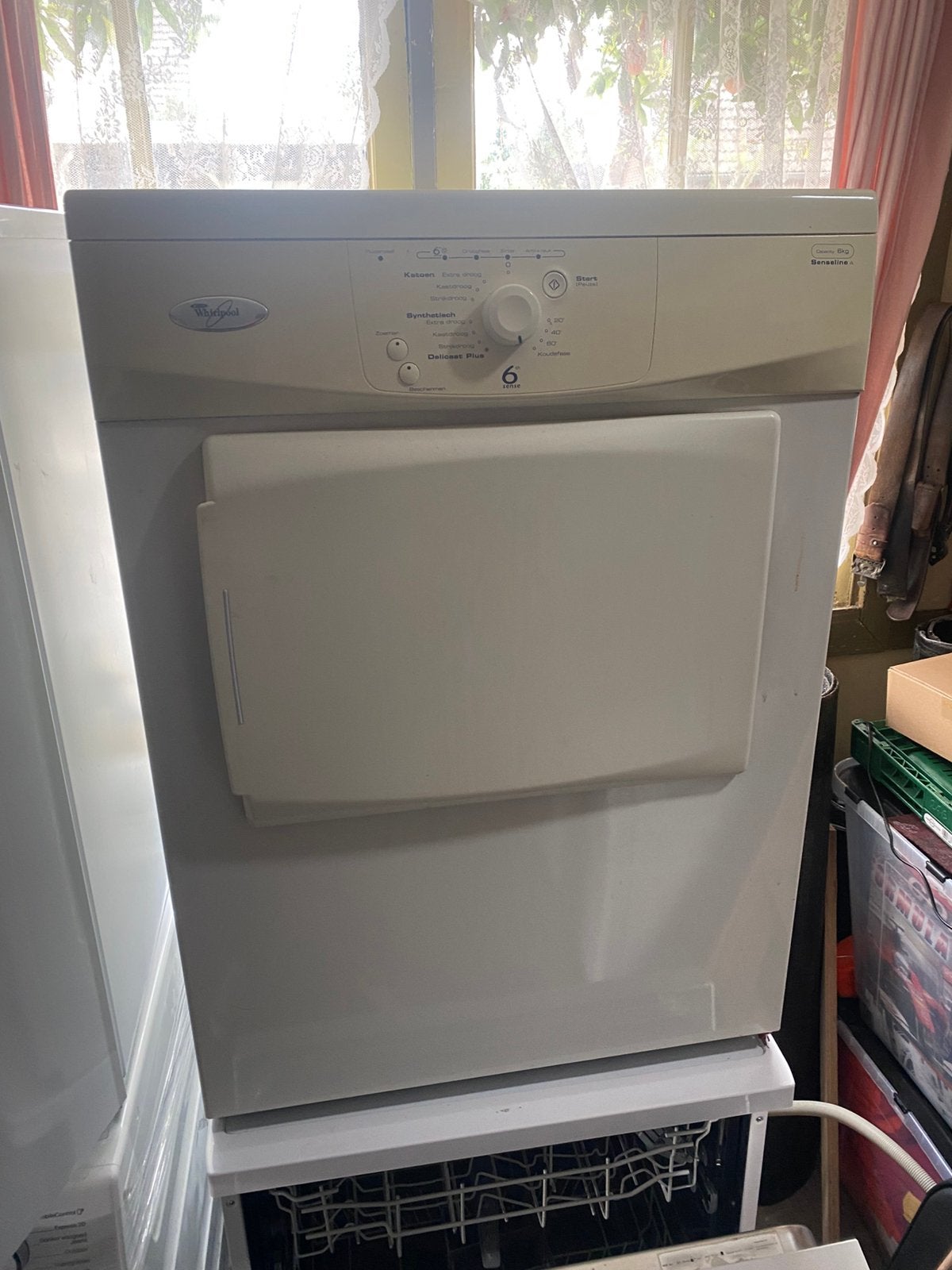 Wasdroger van Whirlpool, Ophalen, 6 tot 8 kg, Gebruikt, Luchtafvoer