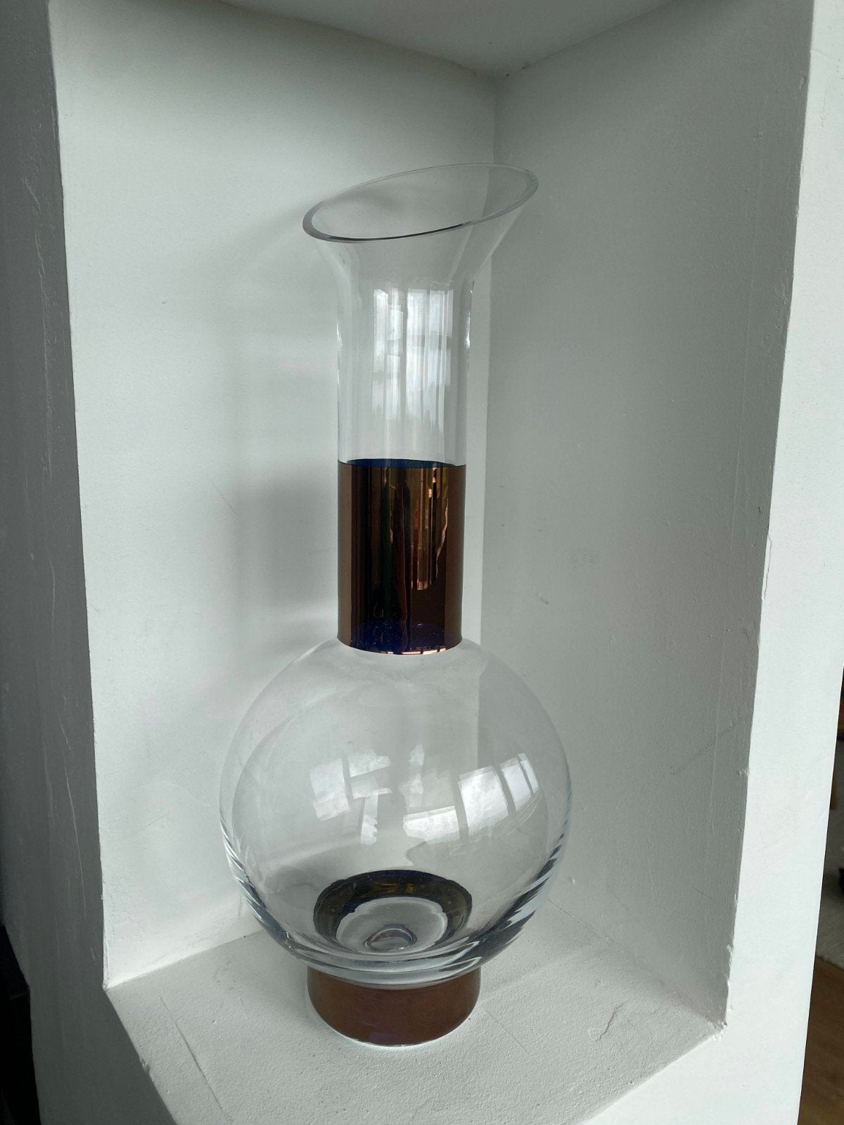 Tom Dixon Tank Wijn Decanteerder Koper Glas, Ophalen of Verzenden, Zo goed als nieuw, Transparant, Glas