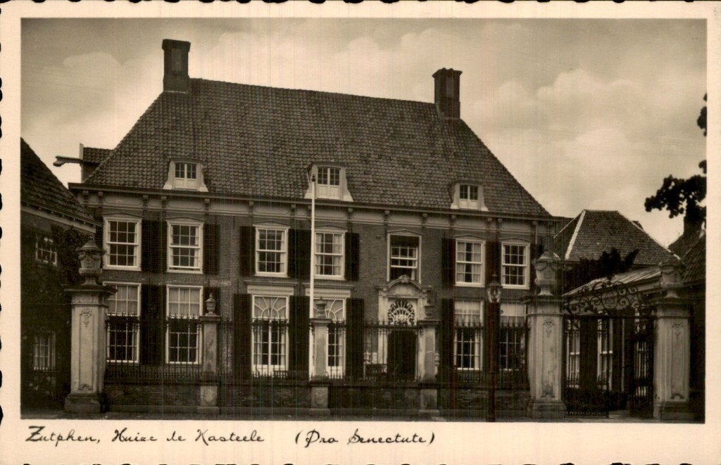 Zutphen - Huize de Kasteele - Pro Senectute, Ophalen of Verzenden, 1920 tot 1940, Ongelopen, Gelderland