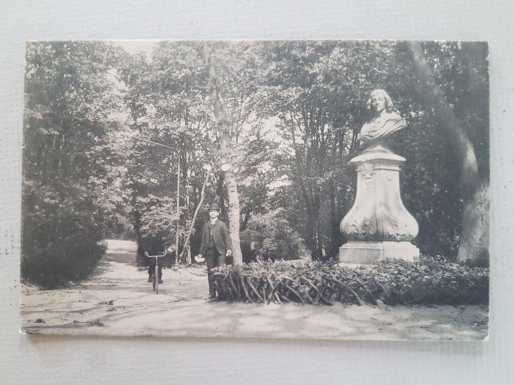 Ansichtkaart Scheveningen Standbeeld Constantijn Huijgens, Ophalen of Verzenden, Voor 1920, Gelopen, Zuid-Holland