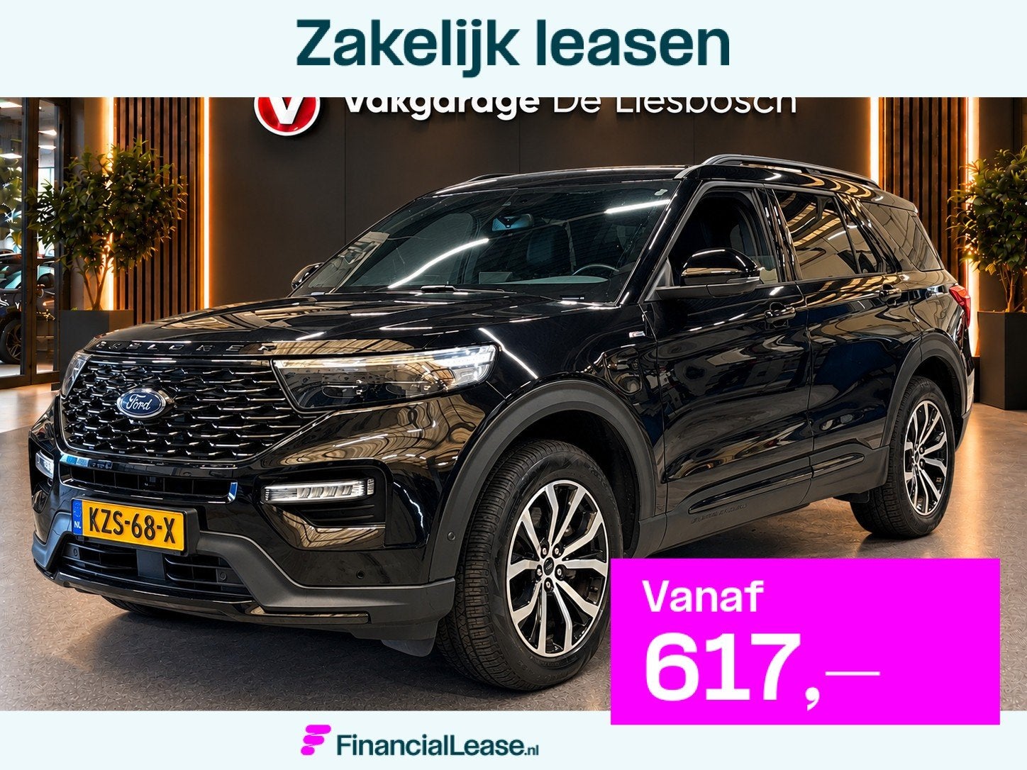 Ford EXPLORER 3.0 V6 EcoBoost PHEV ST-Line/pano/camera/leer/, Automaat, Gebruikt, 2441 kg, Zwart