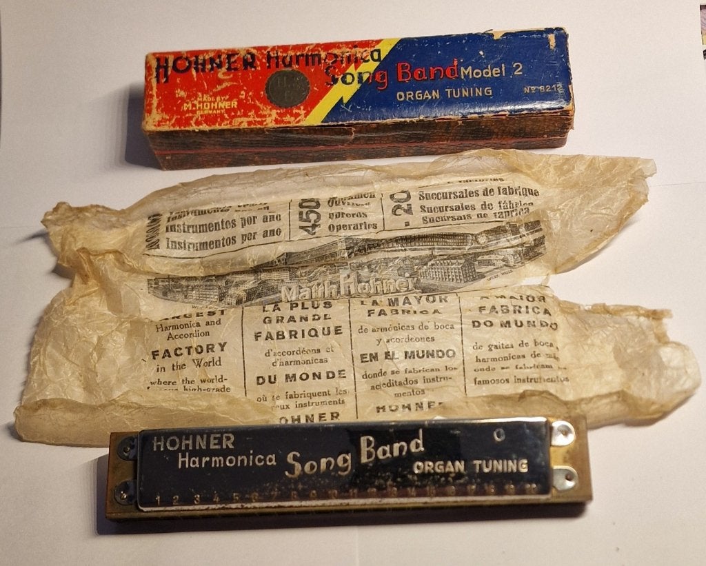 Vintage Hohner Song Band Model 2 Mondharmonica (C), Gebruikt, Ophalen of Verzenden, Met koffer of doosje, C-mondharmonica