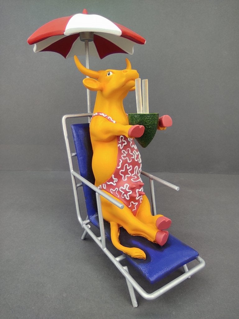 CowParade / Cow Parade Koe “Take it Easy Cow” MEDIUM, Antiek en Kunst, Ophalen of Verzenden, Beeld, Meerkleurig, Handgemaakt