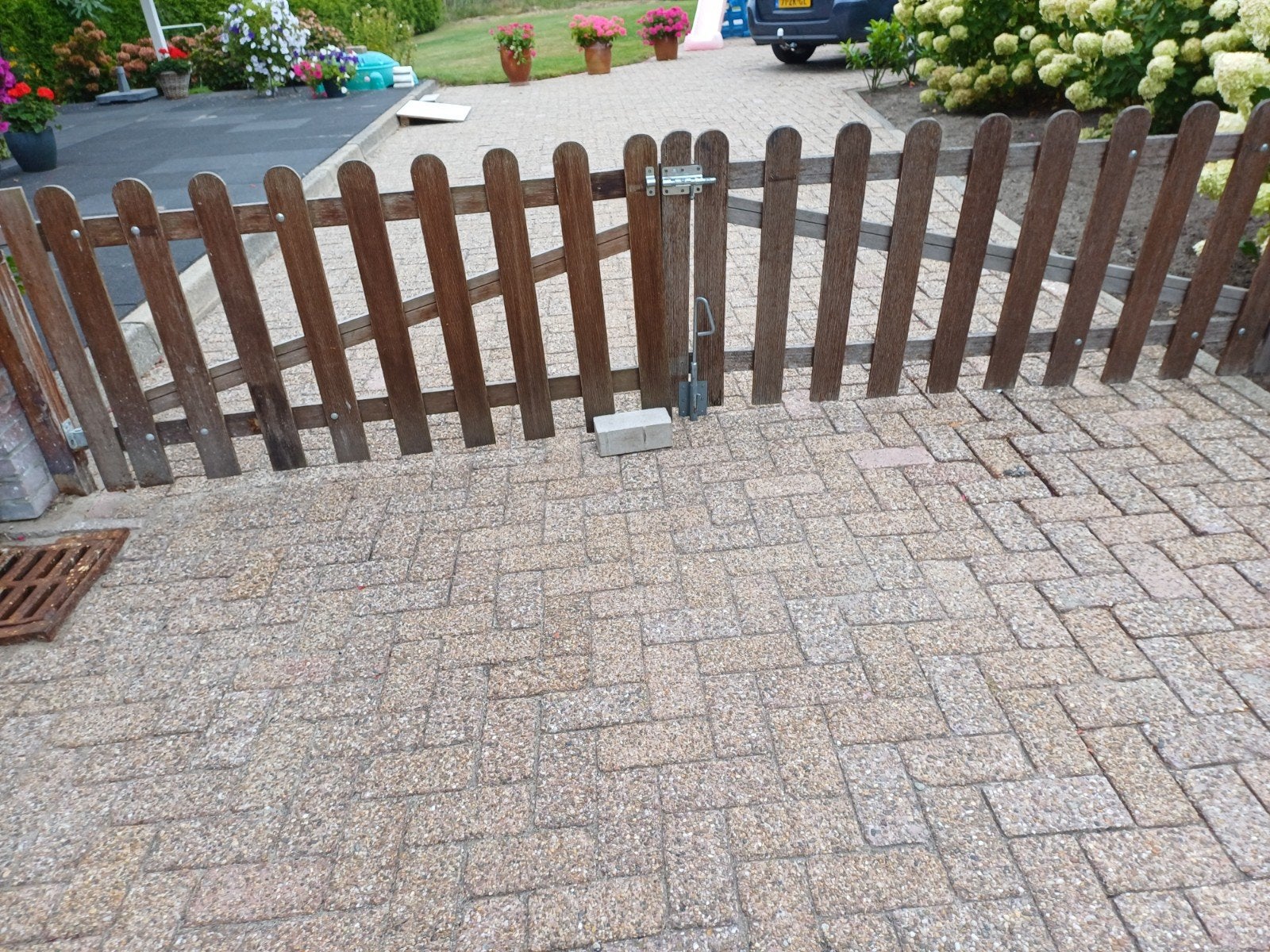 hardhouten tuinhek, Tuin en Terras, Ophalen, Gebruikt, Hout, Tuinhek