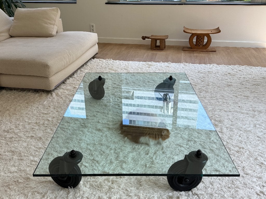 FontanaArte – glazen tafel 150 x 100, Ophalen, Gebruikt, 100 tot 150 cm, 50 tot 100 cm