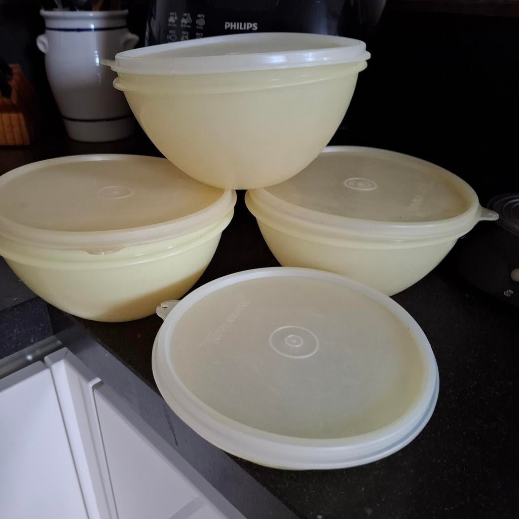 Tupperware schaaltjes, Ophalen of Verzenden, Gebruikt, Geel, Schaal