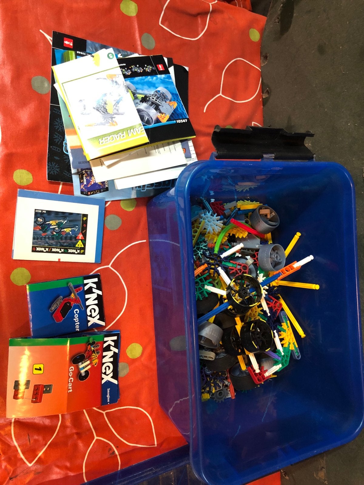 partij K'nex met handleidingen en opbergbak, Ophalen of Verzenden, Gebruikt, K'nex
