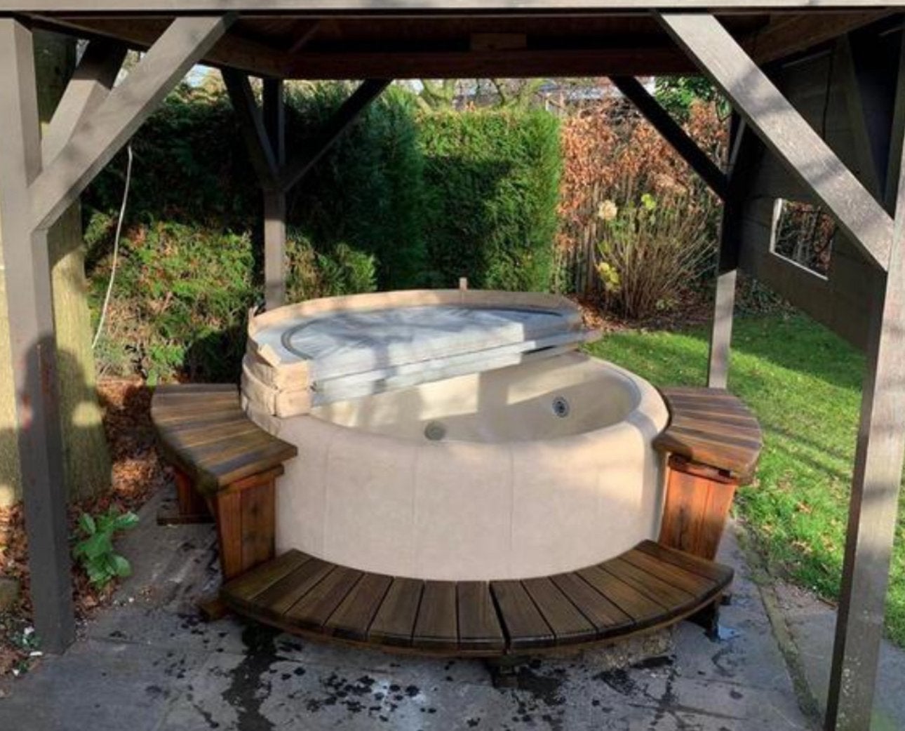 Luxe en energiezuinige Softub jacuzzi bubbelbad wellness, Ophalen, Minder dan 80 cm, Overige typen, Rond