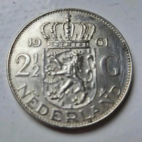 2½ Gulden Juliana 1961 Zilveren Munt, Postzegels en Munten, Munten | Nederland, Koningin Juliana, Zilver, Ophalen of Verzenden