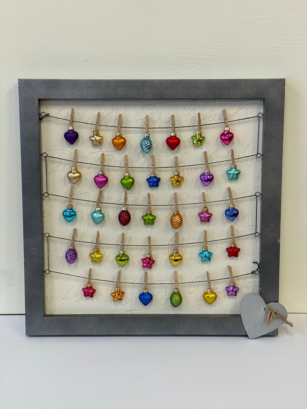 Unieke handgemaakte fotolijst 40x40 cm met kerstdecoratie, Ophalen, Handgemaakt, Zo goed als nieuw, Hout