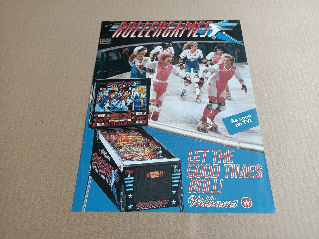 Flyer: Williams Rollergames (1990) Flipperkast, Verzamelen, Gebruikt, Verzenden, Elektronisch, Williams