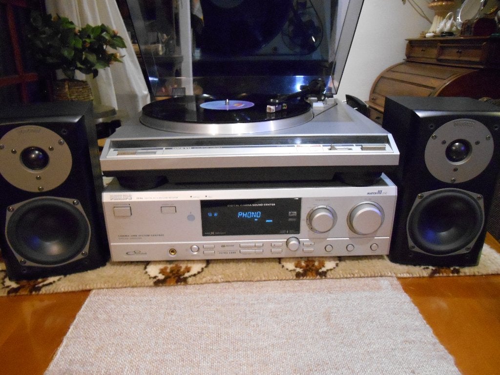 Vintage platenspeler met versterker en speakers, Ophalen, Zo goed als nieuw, Overige merken
