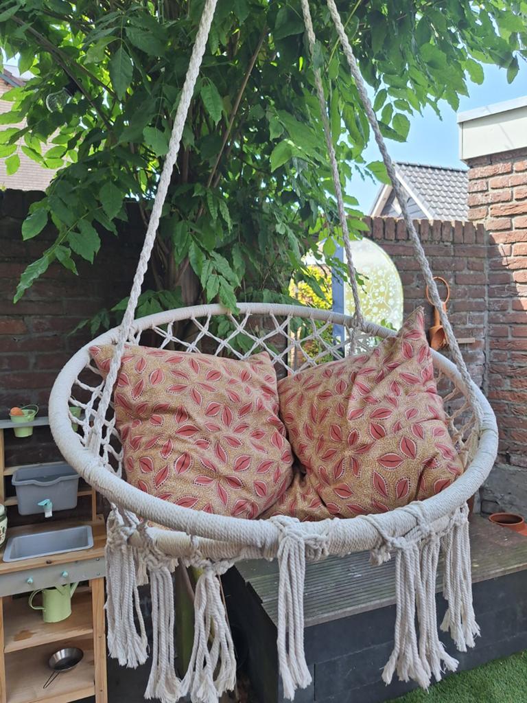 Hangstoel beige, Ophalen, Rotan