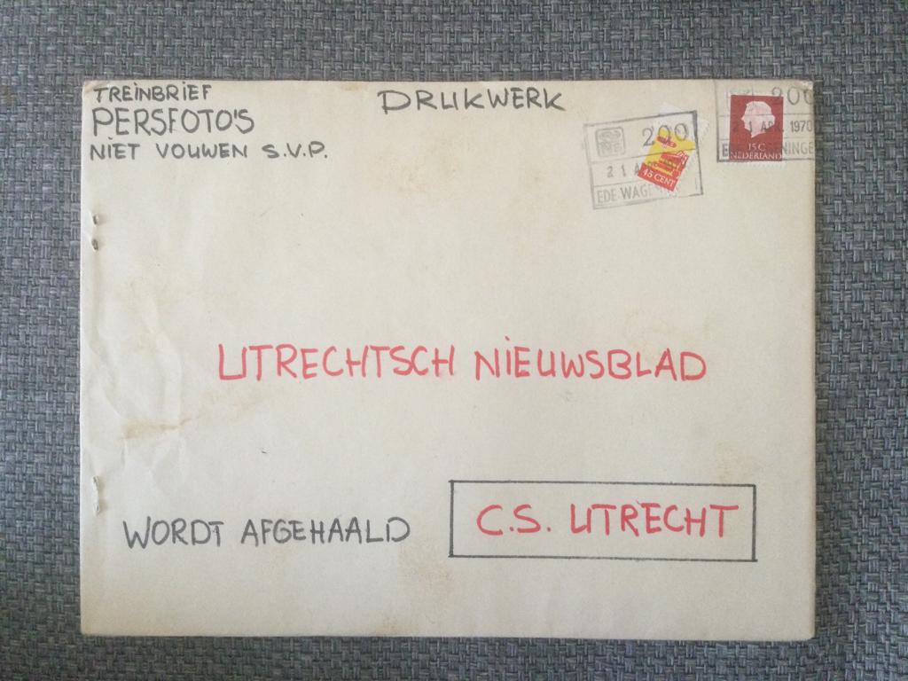 treinbrief Ede-Wageningen naar Utrecht, Ophalen of Verzenden, Na 1940, Gestempeld