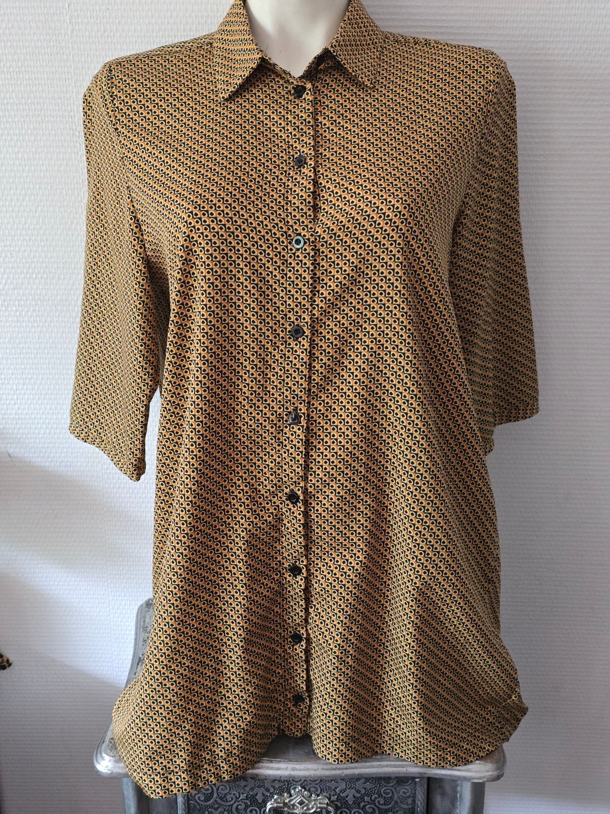 Norah dames Lange blouse met print - Maat 38, Maat 38/40 (M), Bruin, Ophalen of Verzenden, Zo goed als nieuw