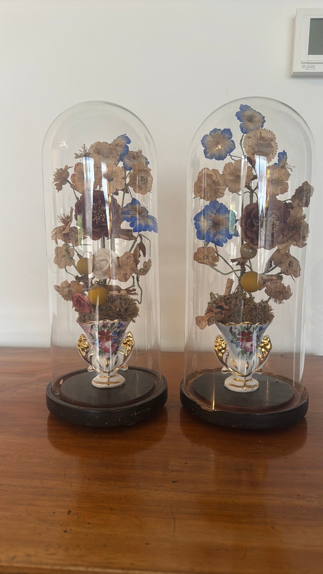 Prachtig stel antieke glazen stolpen ca. 1900, Ophalen, Zo goed als nieuw