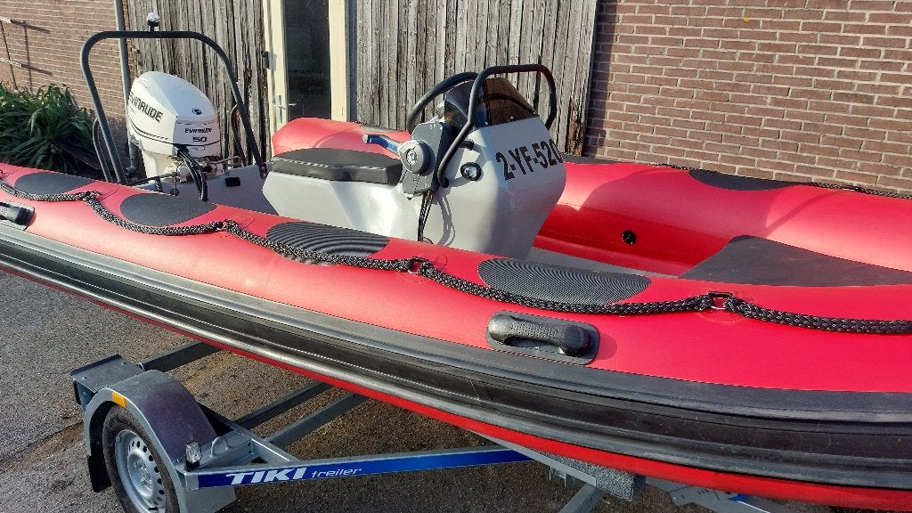 Wildcat 470 SRJ RIB (Jockeyseat) Evinrude 50 pk - 2021, Watersport en Boten, Anker, 4 m, WILDCAT, Zo goed als nieuw