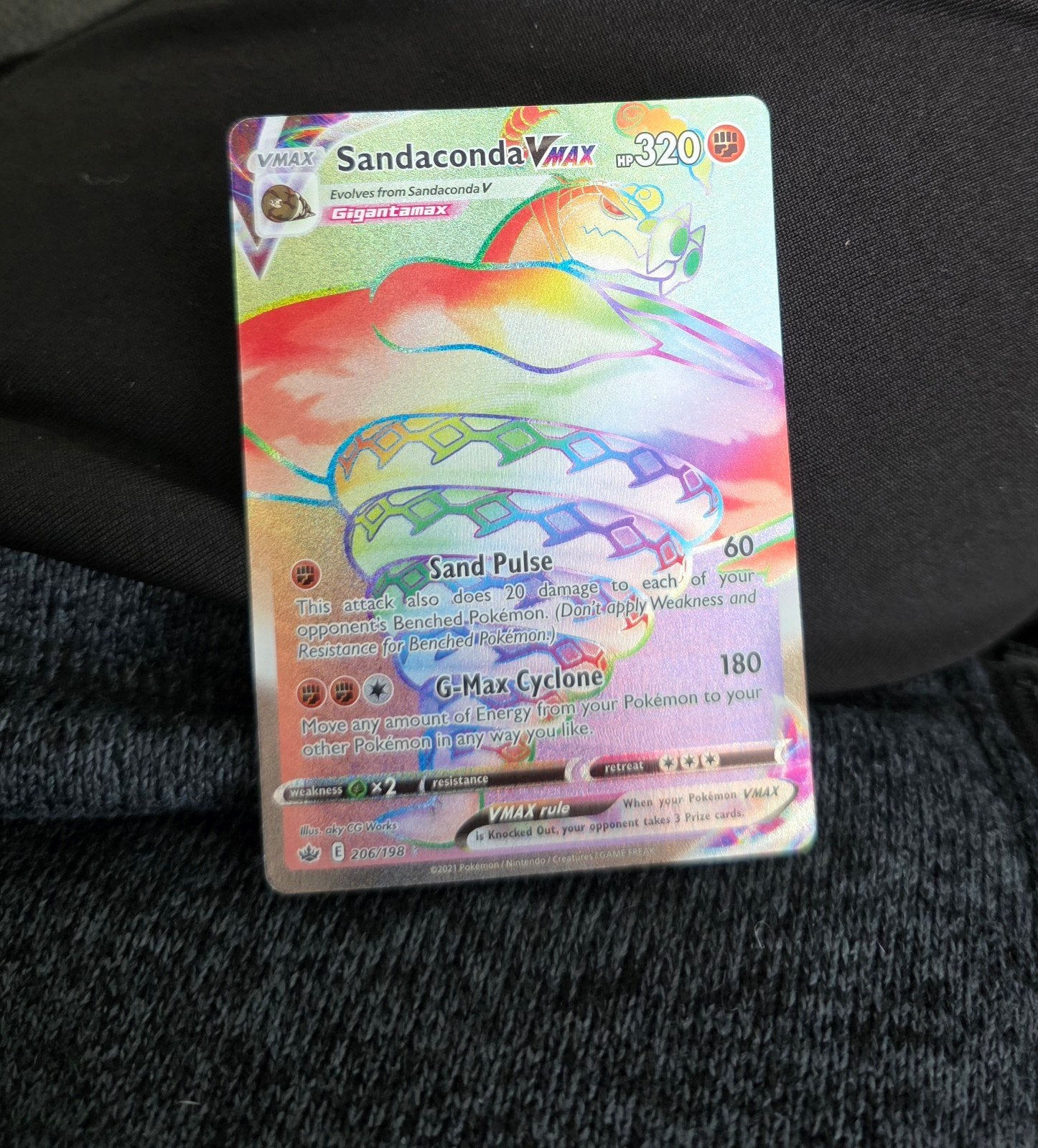 Sandaconda VMAX Rainbow Rare Pokémon Kaart - Nette Staat, Ophalen of Verzenden, Zo goed als nieuw, Losse kaart, Foil
