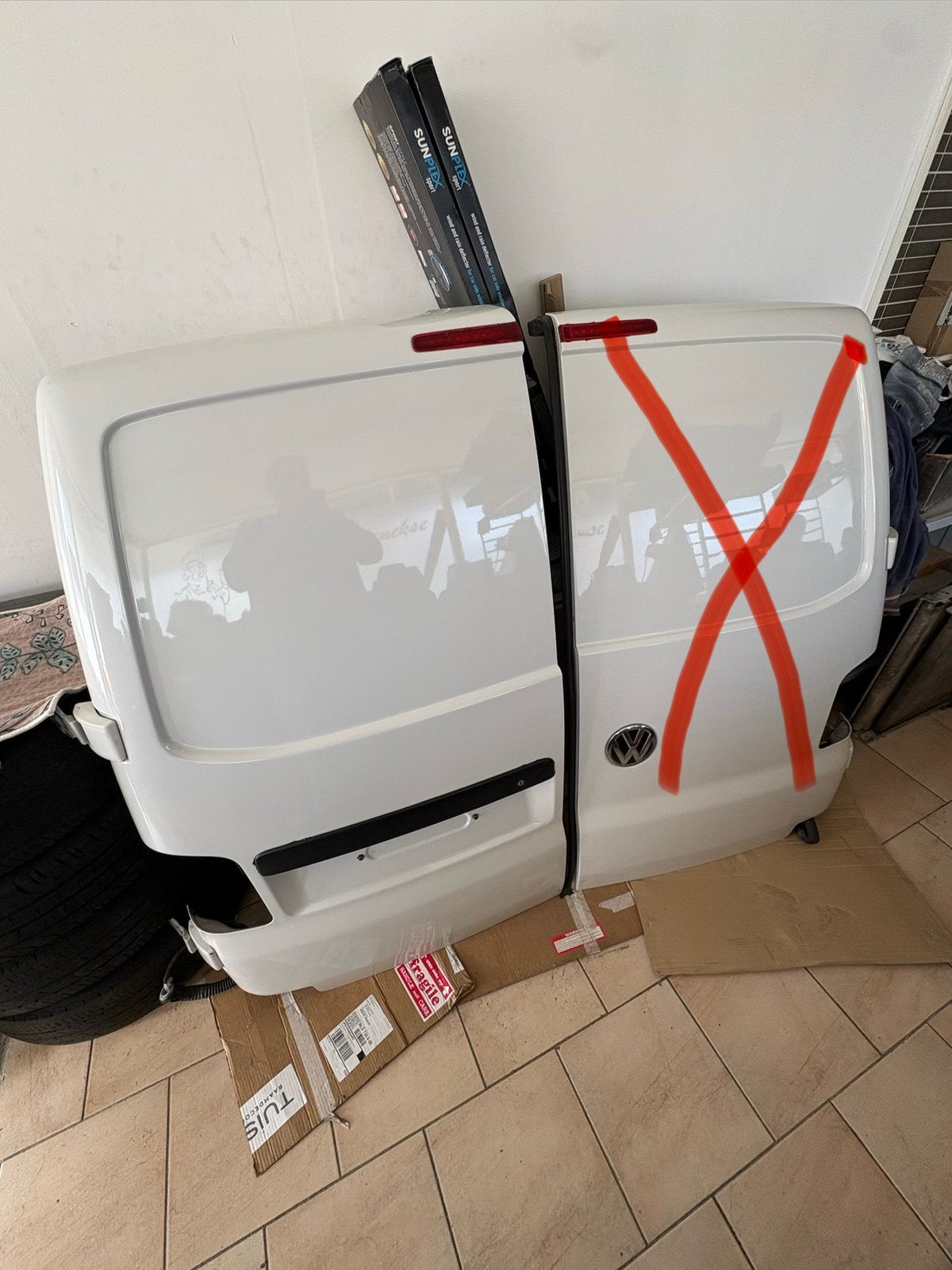 VW TRANSPORTER T6 LINKS ACHTER DEUR WIT LB9A, Ophalen, Links, Volkswagen, Deur