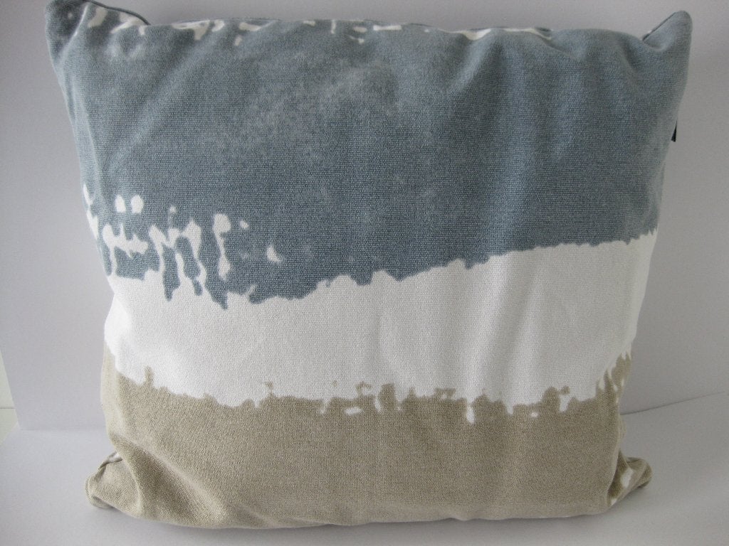 Mood collection kussen blauw/wit/beige 50 x 50 cm, Overige merken, Overige kleuren, Vierkant, Nieuw