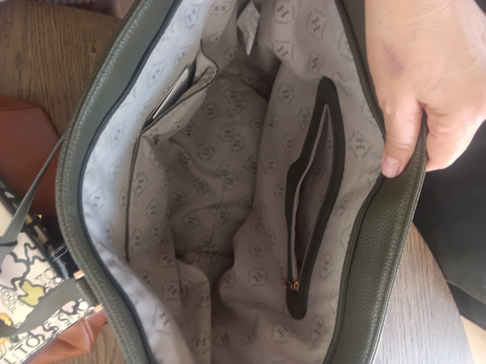 Huser Shopper - Groene Handtas, Sieraden, Tassen en Uiterlijk, Tassen | Damestassen, Ophalen of Verzenden, Gebruikt, Groen, Shopper