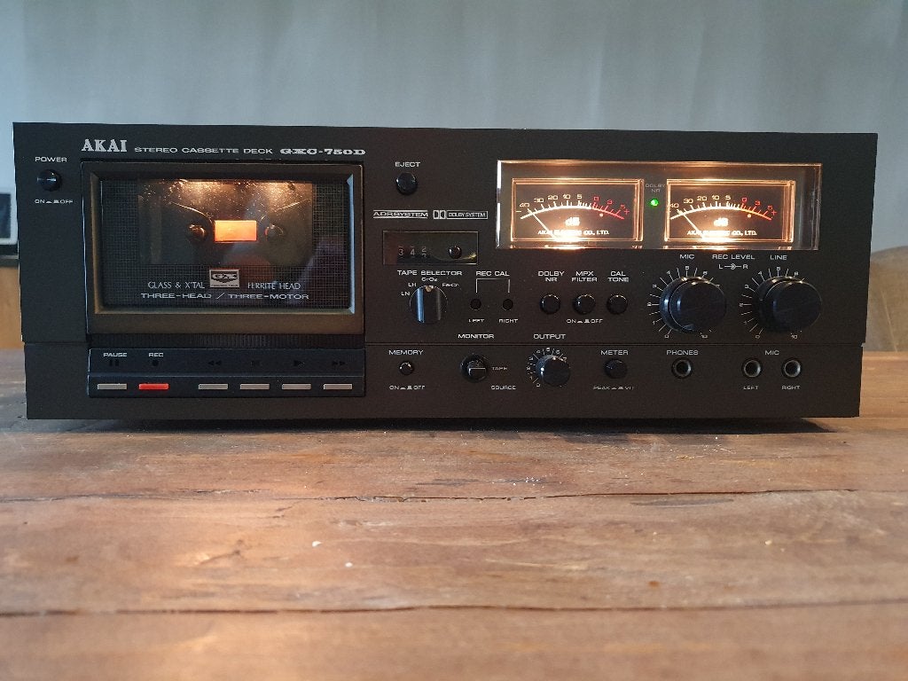 Akai GXC 750 D 3 koppen Dual capstan, GX koppen, onderhouden, Ophalen, Enkel, Akai, Tiptoetsen