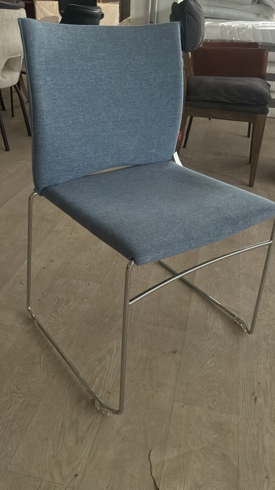 Luxe Infiniti Web Designstoel – Italiaans Design (Blauw/Chro, Ophalen, Blauw, Zo goed als nieuw, Metaal