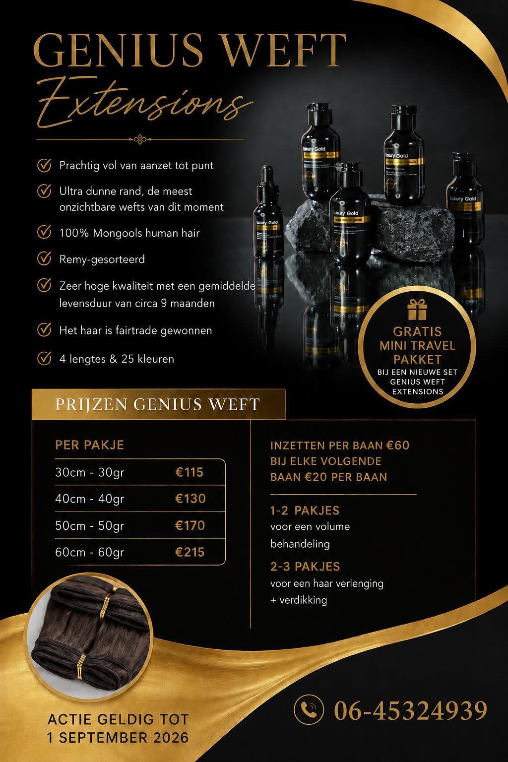 Genius weft extensions - lang & vol haar - actie, Ophalen of Verzenden, Nieuw, Pruik of Haarverlenging